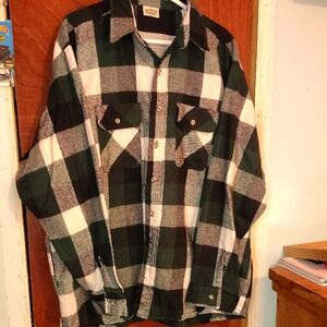 Five Brother, Black and Green Plaid Shirt Flannel